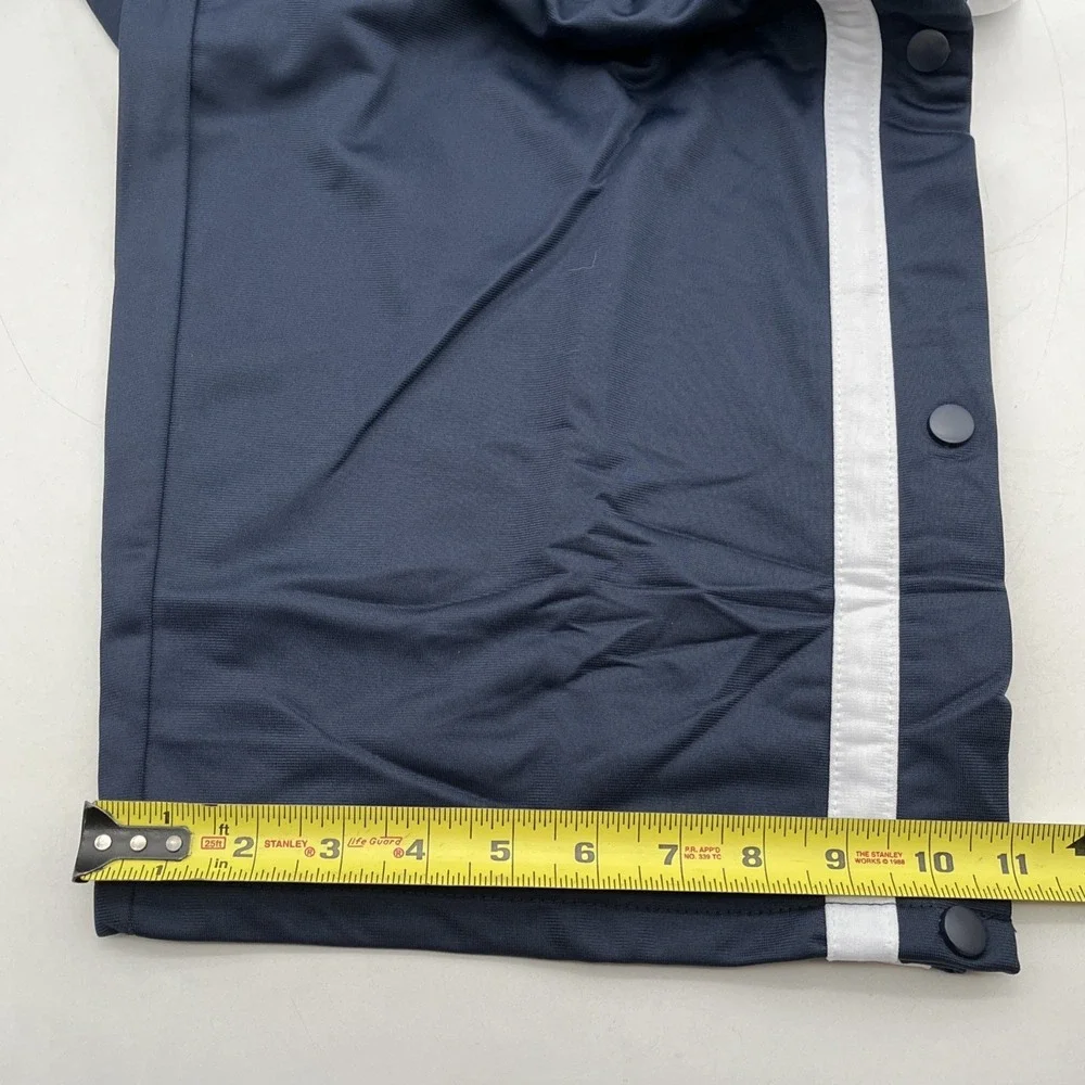Colosseum Athletics Tearaway Track Pants Navy/ White Snap Button Sides L New